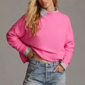 Anthropologie Pilcro The Alani Cashmere Mock Neck Sweater Pink